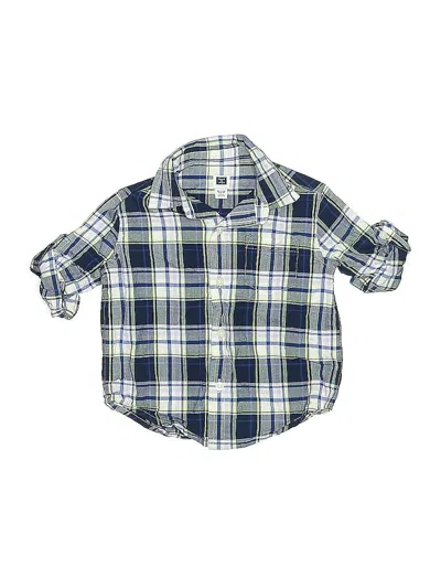 Pre-owned Janie And Jack Babies' Short Sleeve Button Down Shirt In Blue