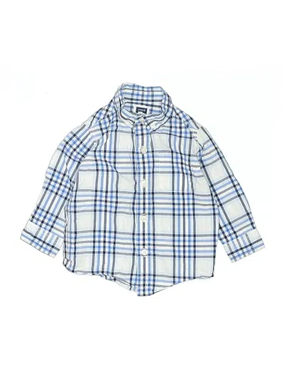 Pre-owned Janie And Jack Babies' Short Sleeve Button Down Shirt In Blue