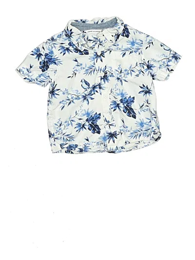 Pre-owned Janie And Jack Babies' Short Sleeve Button Down Shirt In Blue