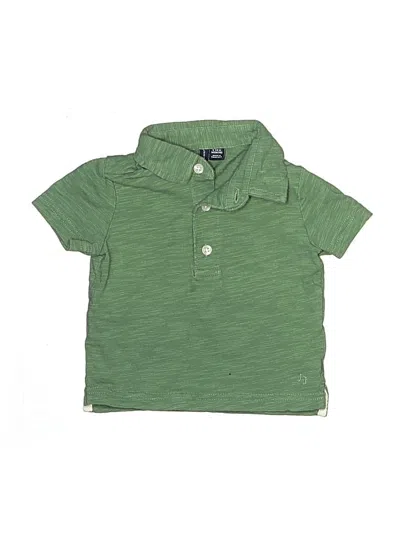 Pre-owned Janie And Jack Babies' Short Sleeve Button Down Shirt In Green