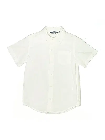 Pre-owned Janie And Jack Kids' Short Sleeve Button Down Shirt In White