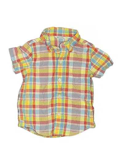Pre-owned Janie And Jack Kids' Short Sleeve Button Down Shirt In Yellow