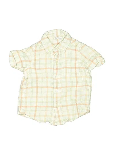 Pre-owned Janie And Jack Kids' Short Sleeve Button Down Shirt In Yellow