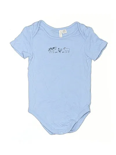 Pre-owned Janie And Jack Kids' Short Sleeve Onesie In Blue