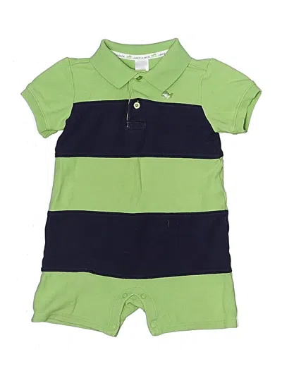 Pre-owned Janie And Jack Kids' Short Sleeve Onesie In Green
