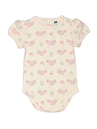 Pre-owned Janie And Jack Babies' Short Sleeve Onesie In Ivory