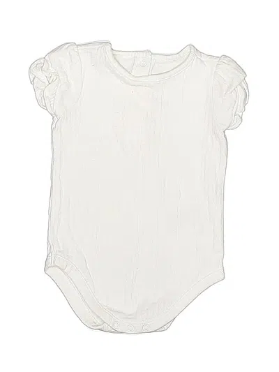 Pre-owned Janie And Jack Babies' Short Sleeve Onesie In White