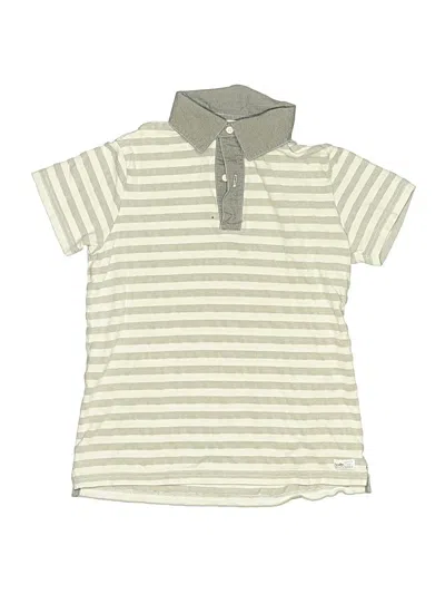 Pre-owned Janie And Jack Kids' Short Sleeve Polo Shirt In Ivory