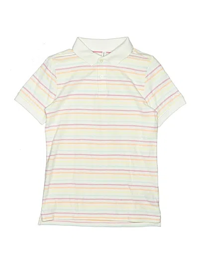 Pre-owned Janie And Jack Kids' Short Sleeve Polo Shirt In Ivory