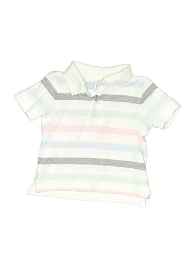 Pre-owned Janie And Jack Kids' Short Sleeve Polo Shirt In White