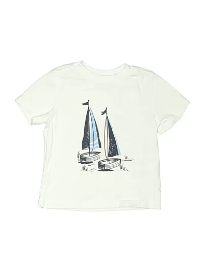 Pre-owned Janie And Jack Kids' Short Sleeve Top Ivory Tops