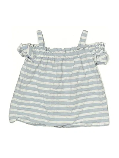 Pre-owned Janie And Jack Babies' Sleeveless Top Blue Ruffles Neckline Tops