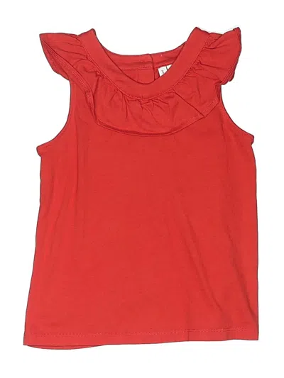 Pre-owned Janie And Jack Kids' Sleeveless Top Red Ruffles Neckline Tops