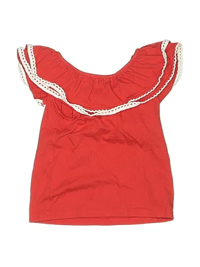 Pre-owned Janie And Jack Kids' Sleeveless Top Red Ruffles Neckline Tops