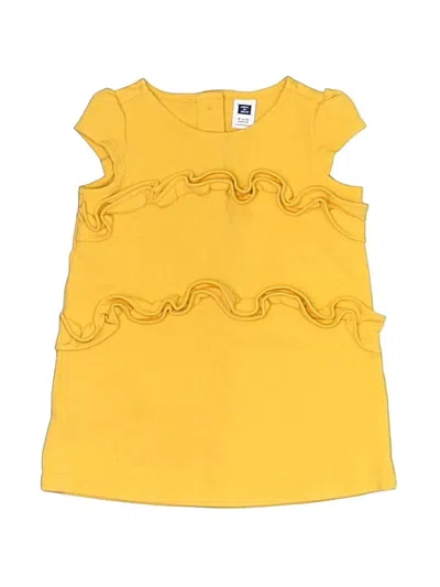 Pre-owned Janie And Jack Babies' Sleeveless Top Yellow Ruffles Neckline Tops