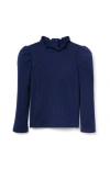 Janie And Jack Soft Ribbed Turtleneck In Blue