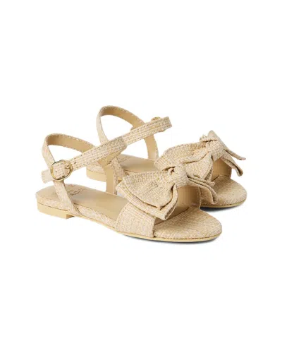 Janie And Jack Straw Bow Sandal In Brown
