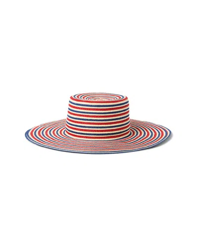 Janie And Jack Stripe Straw Hat In Pink