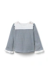 Janie And Jack Striped Bell Sleeve Top In White