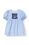 Janie And Jack Striped Bow Dress In Blue