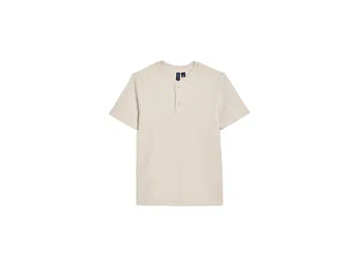 Janie And Jack Striped Henley (toddler/little Kid/big Kid) Boy's T Shirt : 2 Toddler, Cotton In Neutral