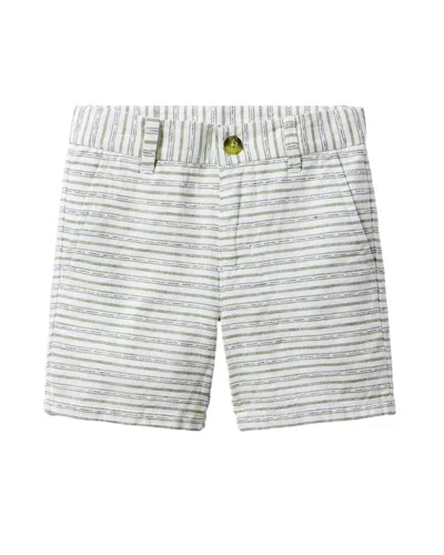 Janie And Jack Kids' Striped Linen-blend Short In Gray