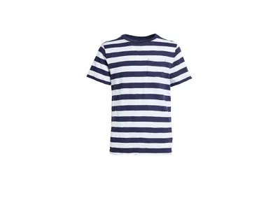Janie And Jack Striped Pocket T-shirts (toddler/little Kid/big Kid) Boy's T Shirt Navy Blue : 7 Big Kid, Cotton