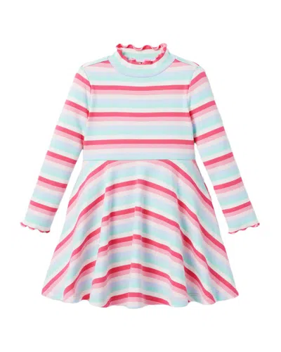Janie And Jack Kids' Striped Ribbed Dress In Multi