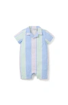 Janie And Jack Striped Seersucker Romper In Blue