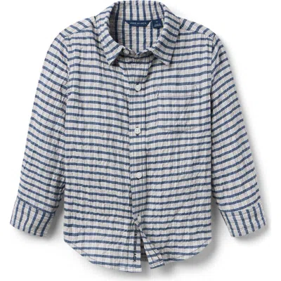 Janie And Jack Babies'  Striped Seersucker Twill Shirt In Blue