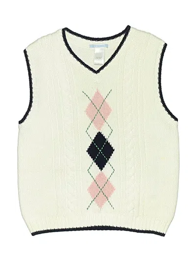 Pre-owned Janie And Jack Kids' Sweater Vest In White