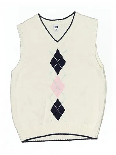 Pre-owned Janie And Jack Kids' Sweater Vest In White