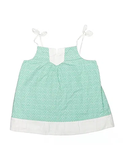 Pre-owned Janie And Jack Kids' Tank Top Green Halter Neckline Tops