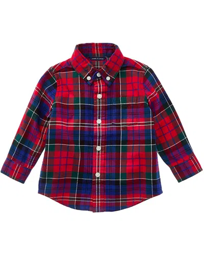 Janie And Jack Tartan Flannel Shirt In Red