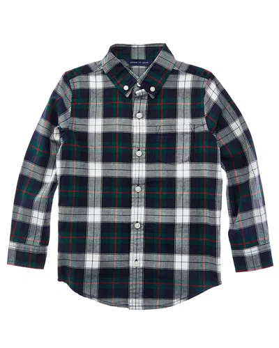 Janie And Jack Tartan Flannel Shirt In Blue