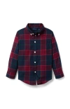 Janie And Jack Tartan Poplin Shirt In Multi