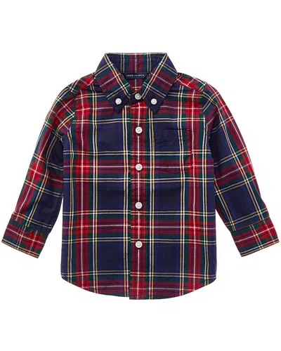 Janie And Jack Tartan Poplin Shirt In Multi