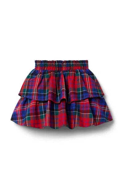 Janie And Jack Kids'  Tartan Tiered Skirt In Red