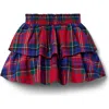 Janie And Jack Tartan Tiered Skirt In Red