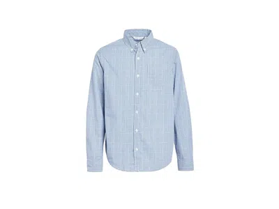 Janie And Jack Tattersol Button Down Shirt (toddler/little Kid/big Kid) Boy's Clothing Blue : 2 Toddler