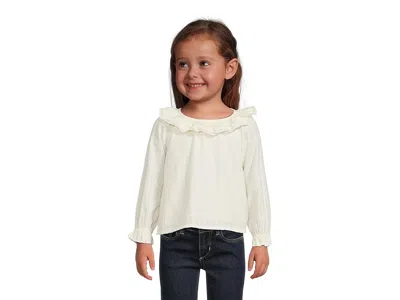 Janie And Jack Kids' Textured Collar Blouse (infant) Girl's T Shirt White : 18-24 Months, Cotton