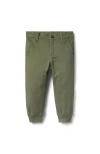 Janie And Jack The Button Twill Jogger In Green