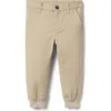 Janie And Jack The Button Twill Jogger In Sand