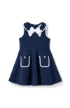 Janie And Jack The Classic Bow Ponte Dress In Blue