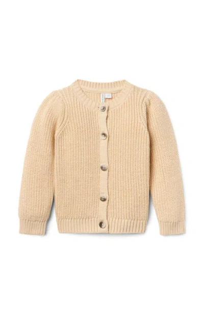 Janie And Jack Babies'  The Classic Ribbed Cardigan In Neutral