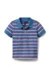 Janie And Jack The Classic Striped Pique Polo In Blue