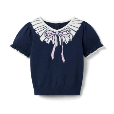 Janie And Jack Babies'  The Collar Sweater Top In Blue
