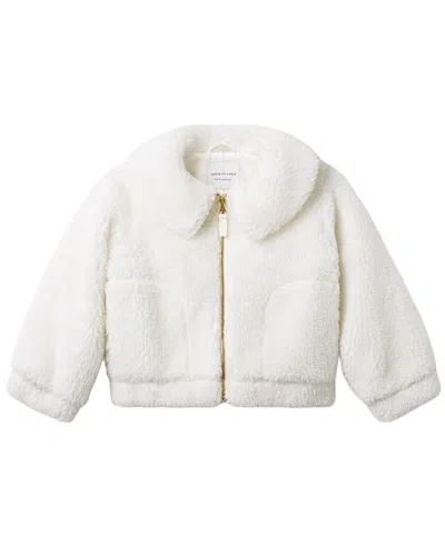 Janie And Jack Kids'  The Collared Sherpa Jacket In White