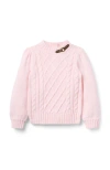 Janie And Jack The Equestrian Cable Sweater In Pink