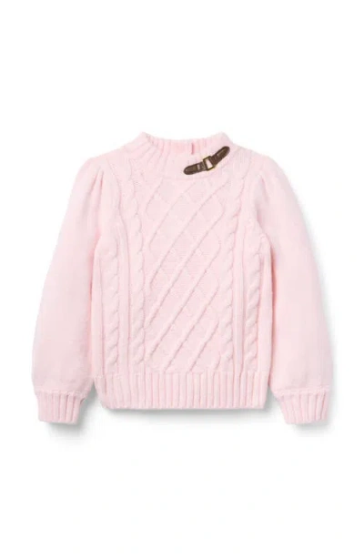 Janie And Jack Babies'  The Equestrian Cable Sweater In Pink